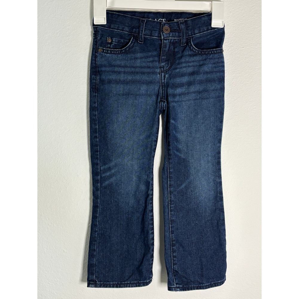 The Children's Place Boys Dark Wash Bootcut Denim Jeans Size 5 Semi-Evasé